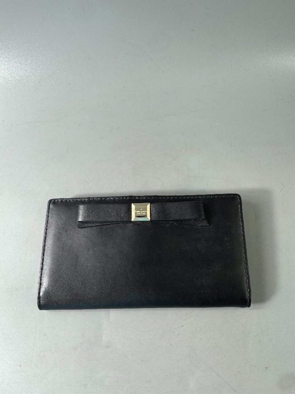 Kate Spade NY Black Cow Leather With Bow Wallet